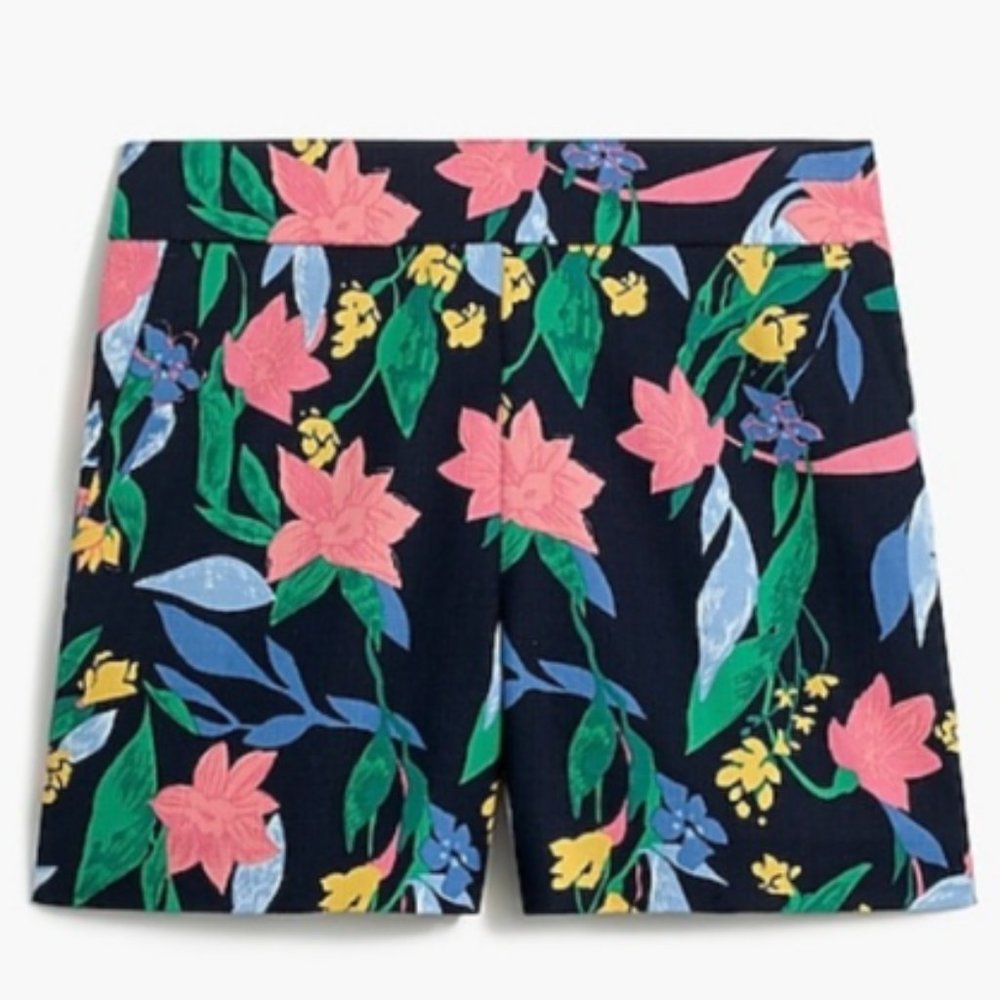 J. Crew Floral basketweave short with side zip